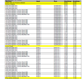 GTTC: Time table per day!